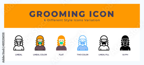 Grooming icon vector illustration. trendy styles