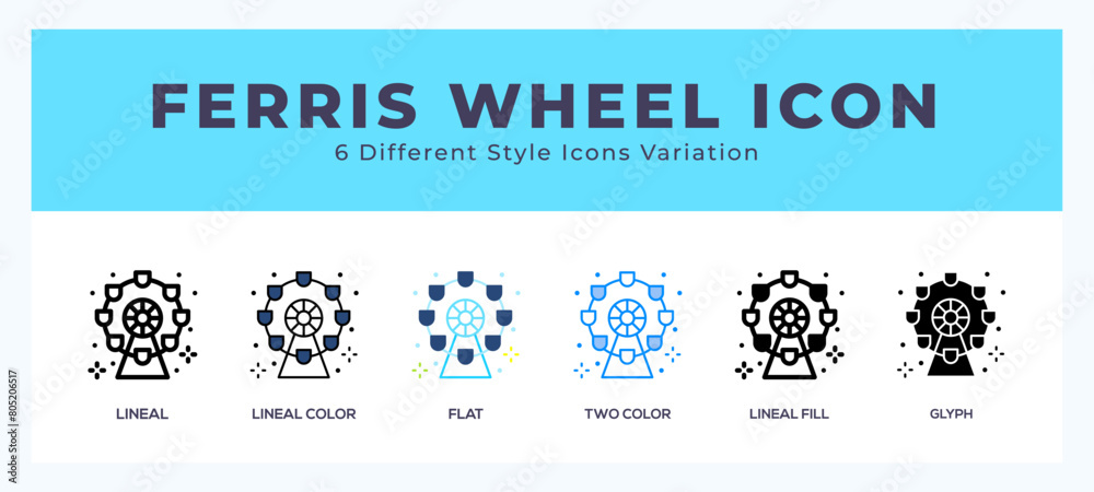 Ferris wheel set of simple icons great for web. app. presentation and more. Ferris wheel set of simple icons great for web. app. presentation and more.
