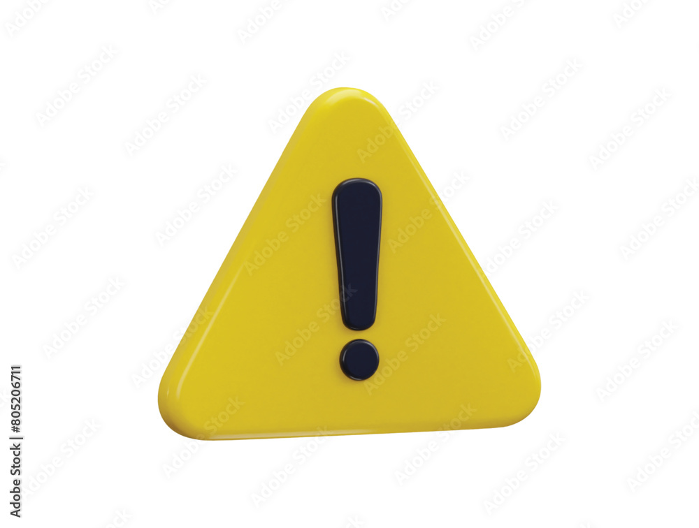 exclamation sign warning or danger risk message alert problem icon 3d render exclamation sign warning or danger risk message alert problem icon 3d render