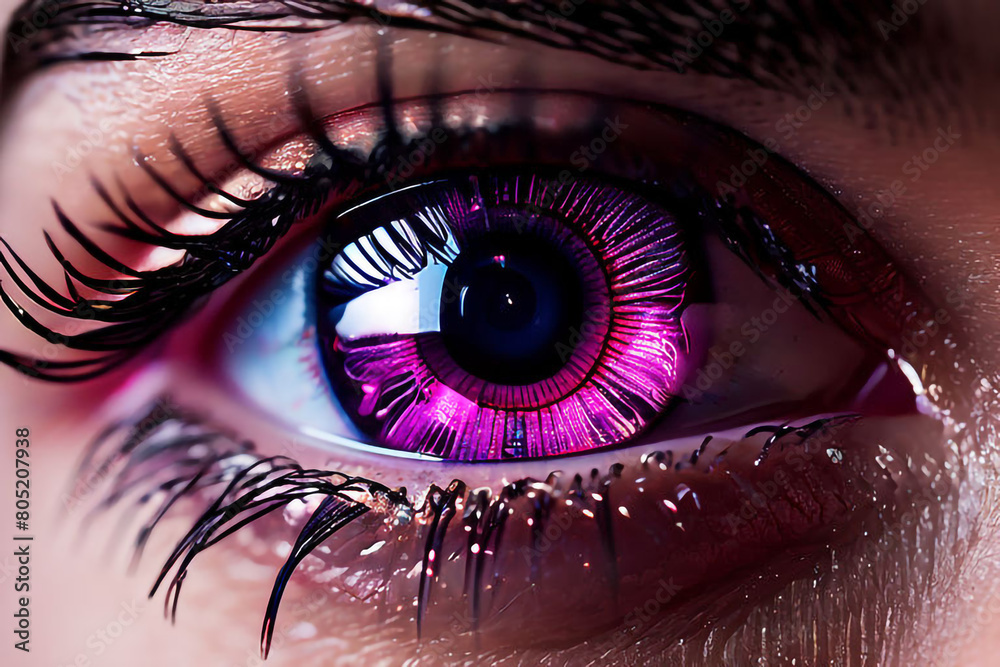 Naklejka premium pink lense eye 