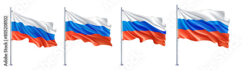 Free Download Set of Russia flags isolated on transparent background - GFXLoad