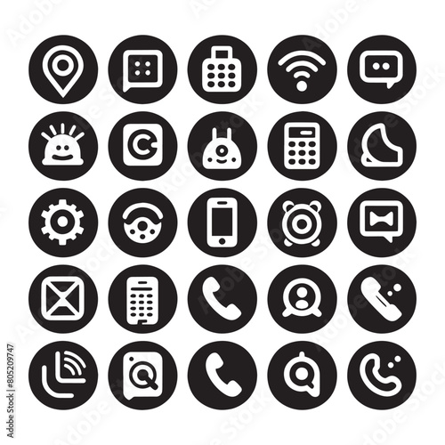 Contact icon set Vector, contact us icon communication icon pack.