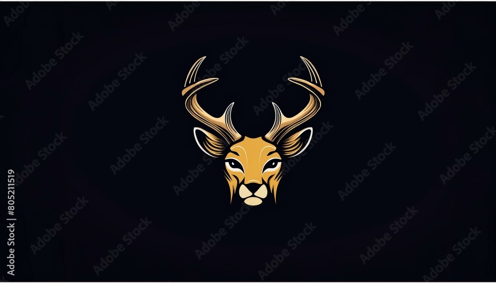 logo, animal, small animal, gold, black background background, background material, graphic design, geometric pattern, pattern design, Generative AI
