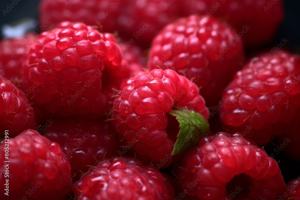 Captivating Raspberry closeup cinematic. Macro plant. Generate Ai Captivating Raspberry closeup cinematic. Macro plant. Generate Ai