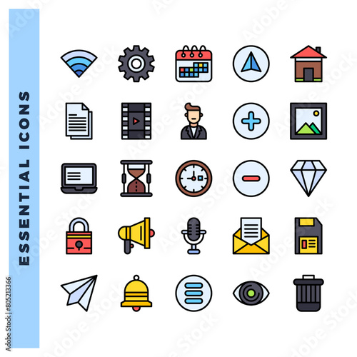 25 Essential Lineal Color icon pack. vector illustration. photo