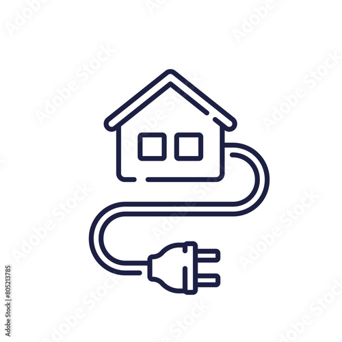 electric house line icon, vector