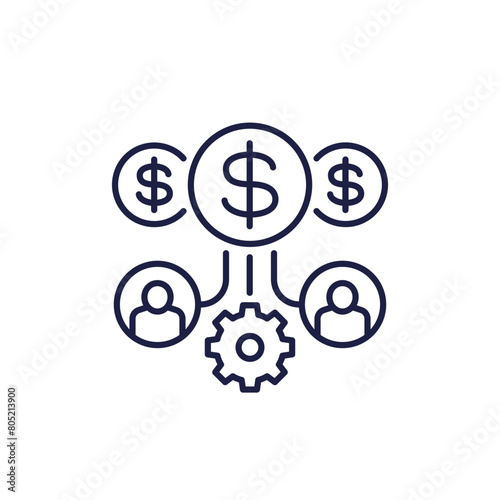 Making money line icon on white