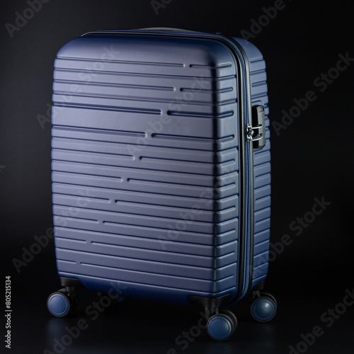 Carry-on suitcase on a black background