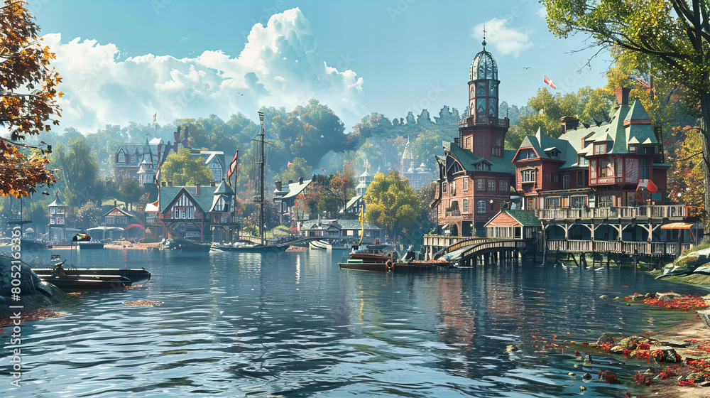 Fototapeta premium Iconic Amsterdam Canal, Traditional Dutch Architecture and Boats, Quintessential European Scene