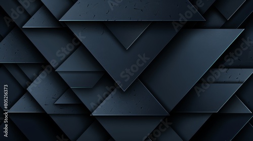   A dark blue abstract background features a centered pattern of triangles and rectangles, both in a dark blue hue photo