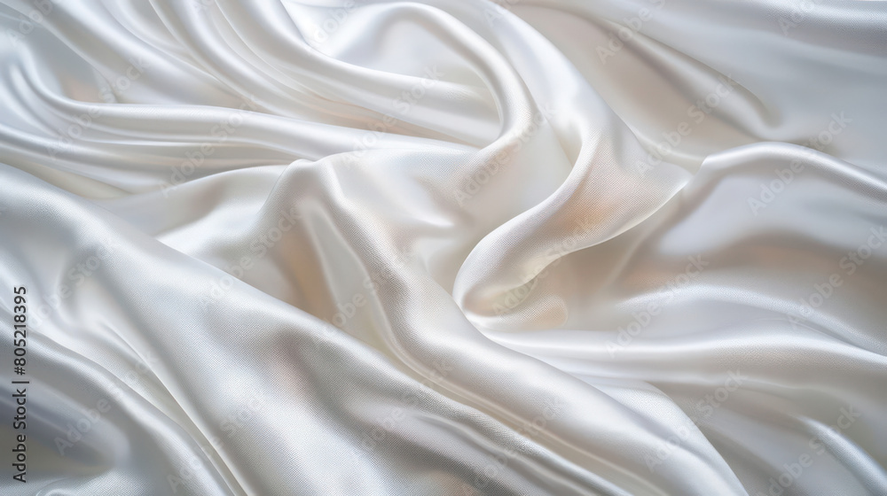 Calm and Peaceful Blend of Soft White Fabric Silk or Satin Texture Background, Infused with Natural Movement and Luxurious Silk Beauty. Calm and Peaceful Blend of Soft White Fabric Silk or Satin Texture Background, Infused with Natural Movement and Luxurious Silk Beauty.