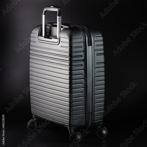 Carry-on suitcase on a black background