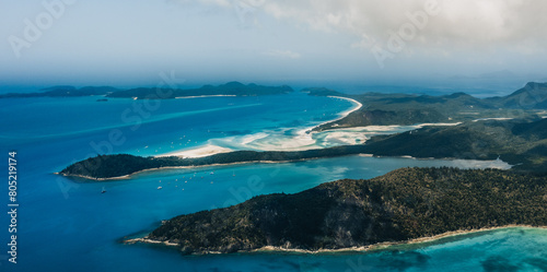 Whitehaven Beach and Hill inlet. Aerial Drone Shot. Whitsundays Queensland Australia, Airlie Beach.