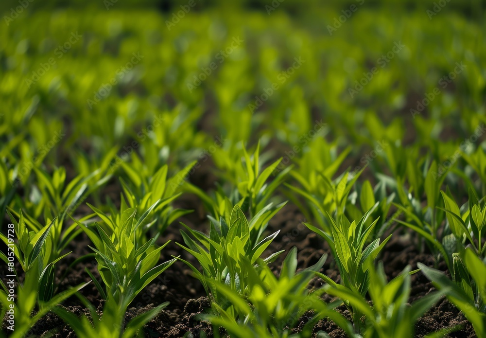 Obraz premium In a vast plant nursery in France, young plants thrive