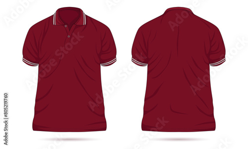 Modern polo shirt mockup front and back view