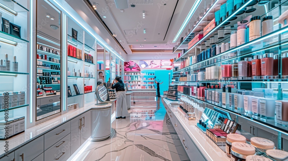 The beauty department of a store