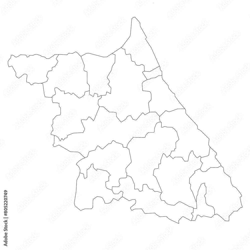 Obraz premium gangwon map, administrative map of the South Korean province of Gangwon-do