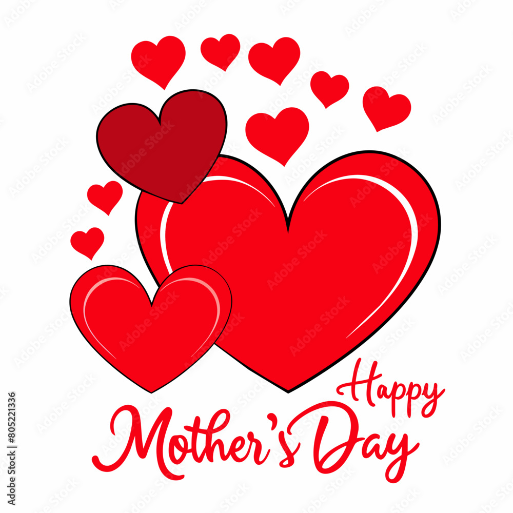 happy mothers day red hearts card happy mothers day red hearts card