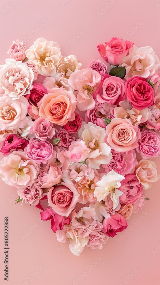 Blooming Heart of Pink and Cream Roses Blooming Heart of Pink and Cream Roses