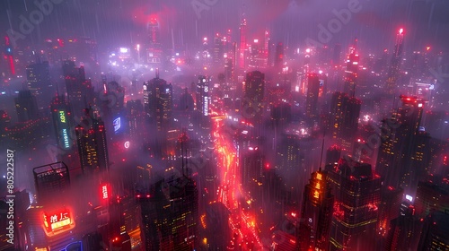 Cyberpunk cityscapes with neon lights and futuristic architecture