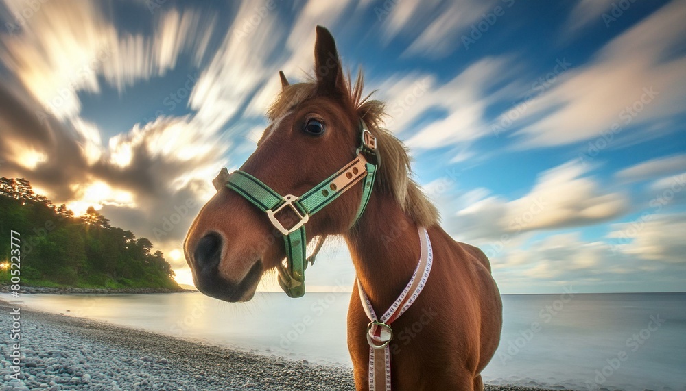 Obraz premium horse in the sunset