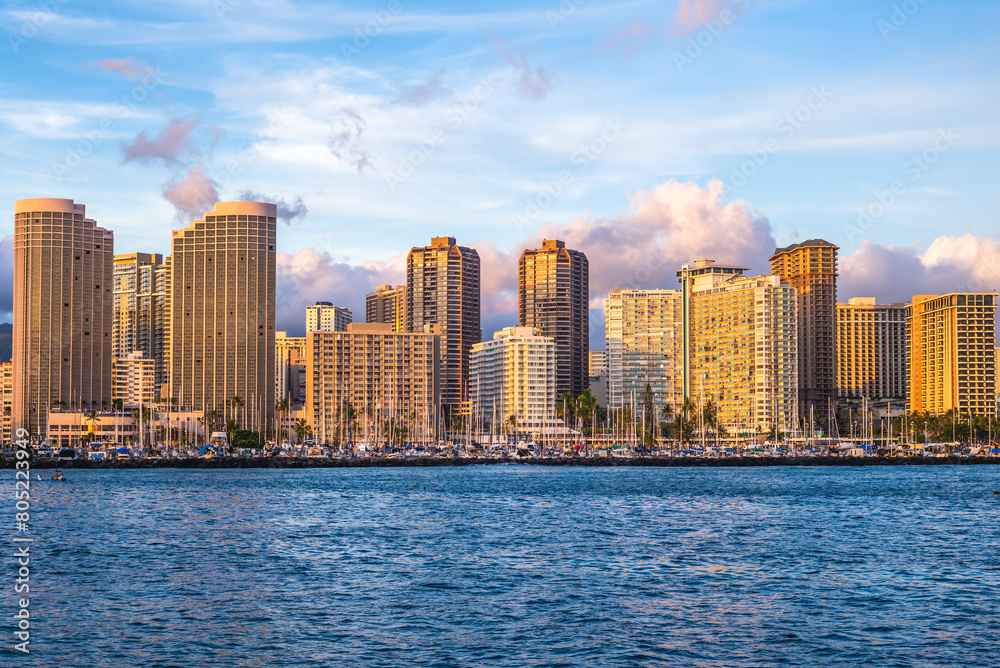 cityscape of honolulu located in oahu island, hawaii, united states