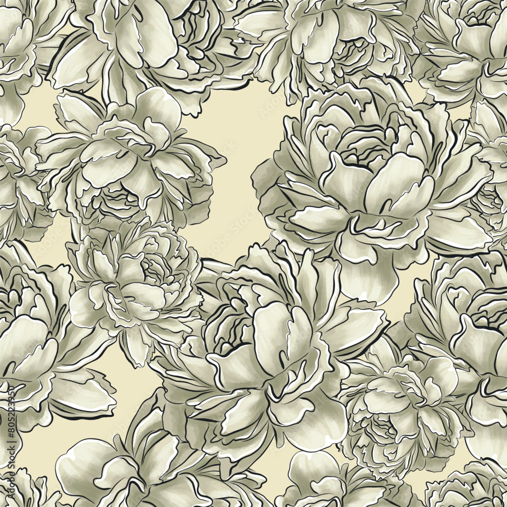 Floral botanicals pattern composition Floral botanicals pattern composition