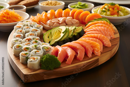 Sushi Set - Different Sushi Rolls and Nigiri Sushi