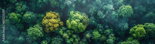 A detailed view of AI algorithms analyzing satellite imagery to detect deforestation patterns photo