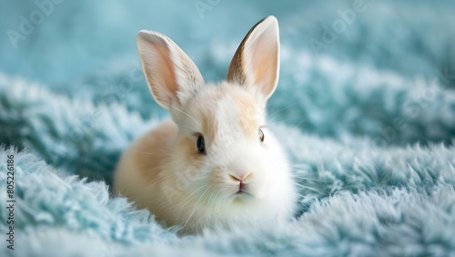 Adorable Easter Bunny with a Cheerful Expression on White Background. Concept Easter Bunny, Cheerful Expression, White Background, Adorable Portrait photo