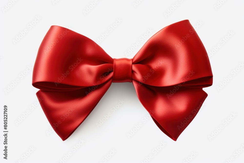 Vibrant Ribbon red bow silk. Set surprise. Generate Ai