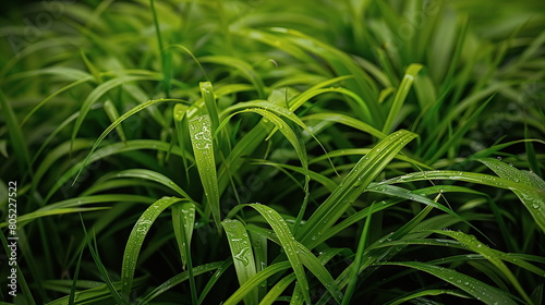 Closeup of fresh green meadow grass