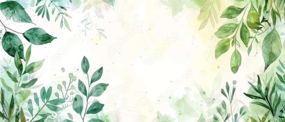 Ready to use card herbal watercolor brings a natural aesthetic to any corporate or personal greeting, Blank frame template Sharpen with large copy space Ready to use card herbal watercolor brings a natural aesthetic to any corporate or personal greeting, Blank frame template Sharpen with large copy space