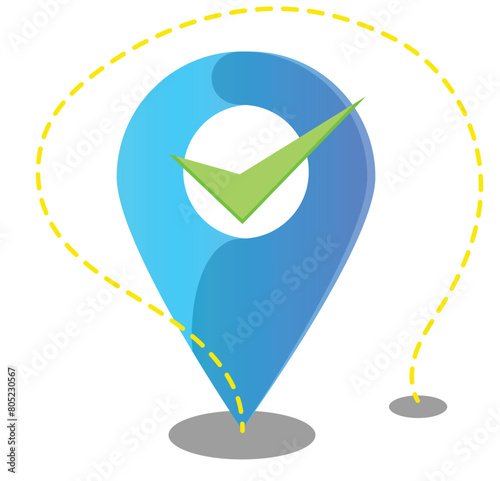 Red marker with white dot vector illustration, locator