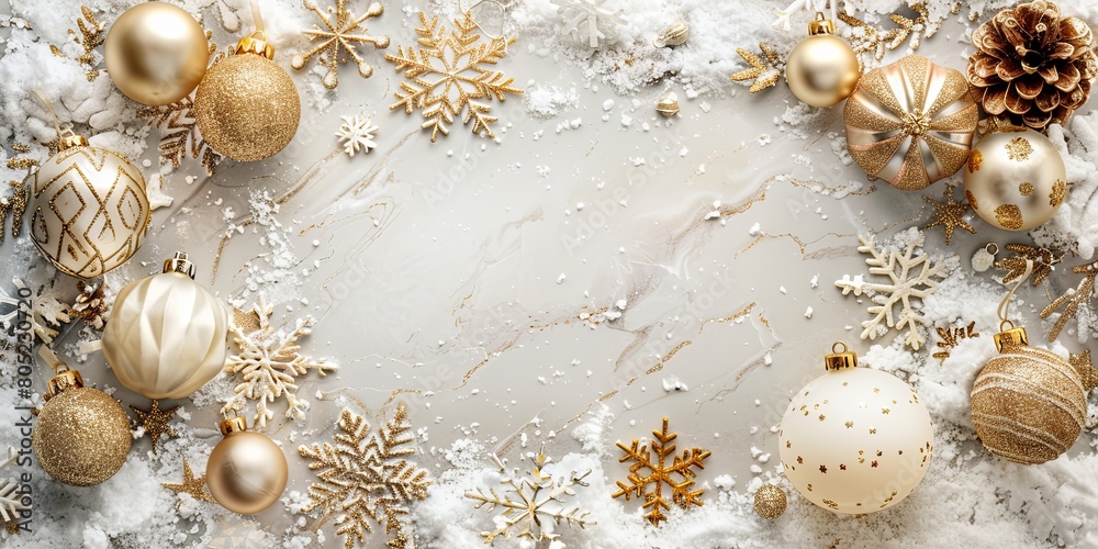 Fototapeta premium Snowy Elegance: New Year Banner