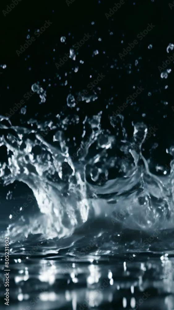A high speed image of a water splash on black A high speed image of a water splash on black