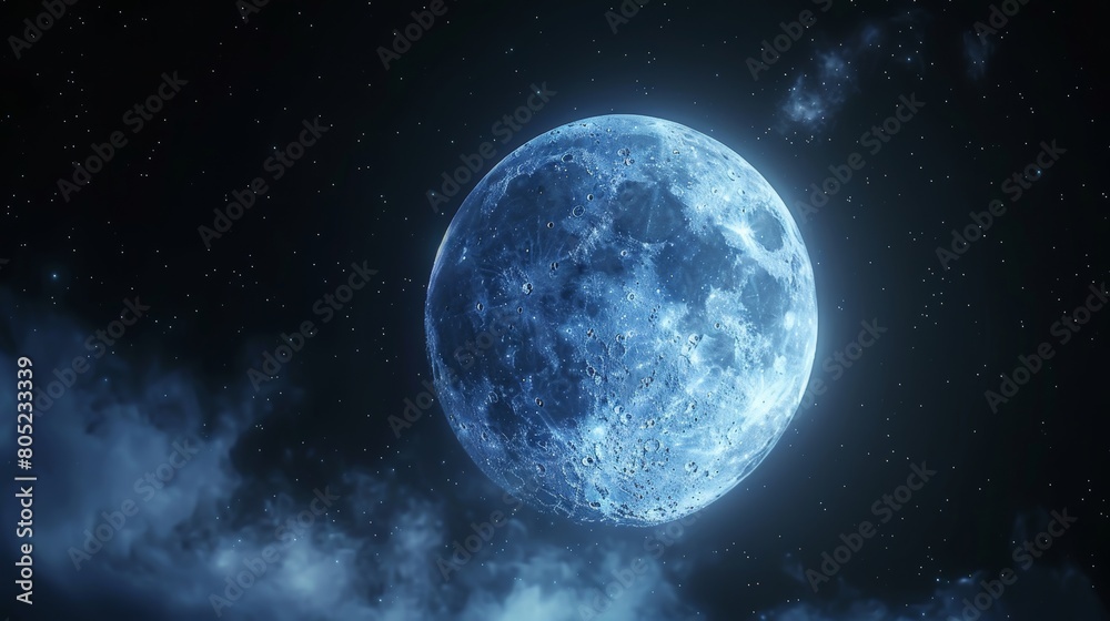 A  big moon shinning in the night