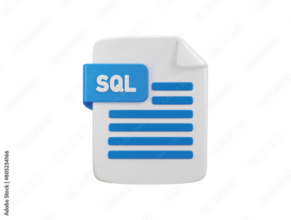 sql programing language file format icon 3d rendering vector illustration