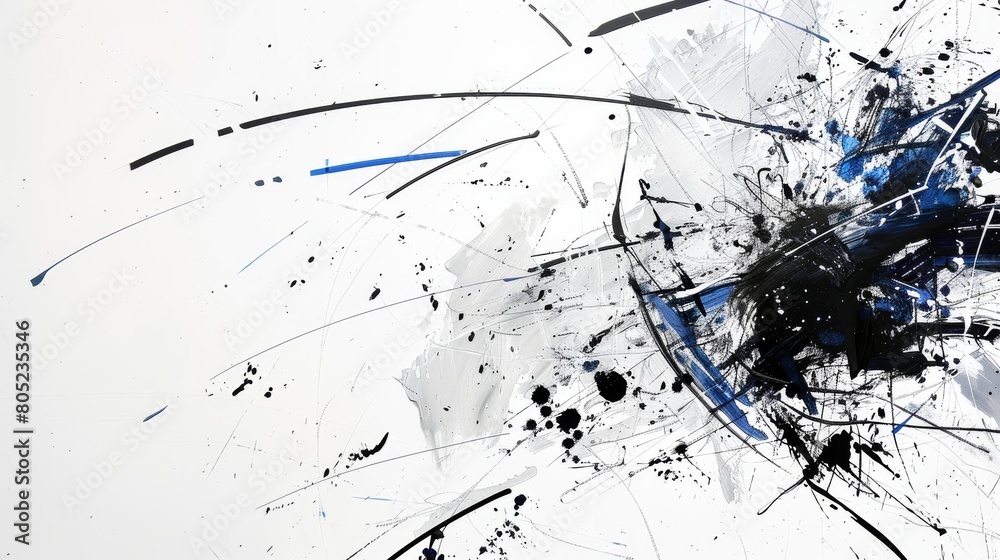 Naklejka premium white background with black & blue lines on right hand side of image