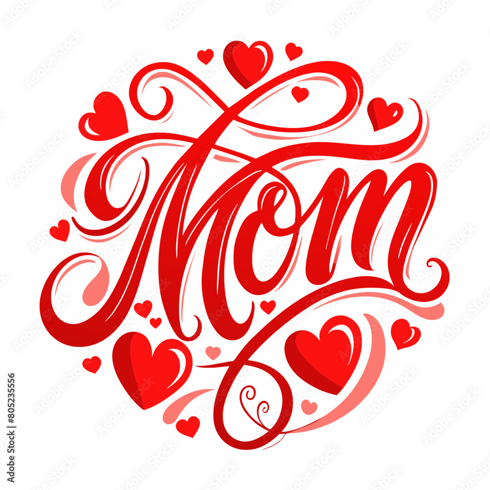happy mothers day red hearts card (MOM) happy mothers day red hearts card (MOM)