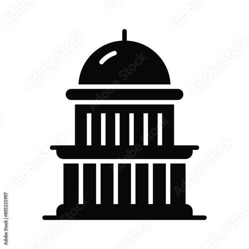 United states capitol building vector design, premium icon