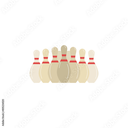 Bowling pins triangle vector illustration.