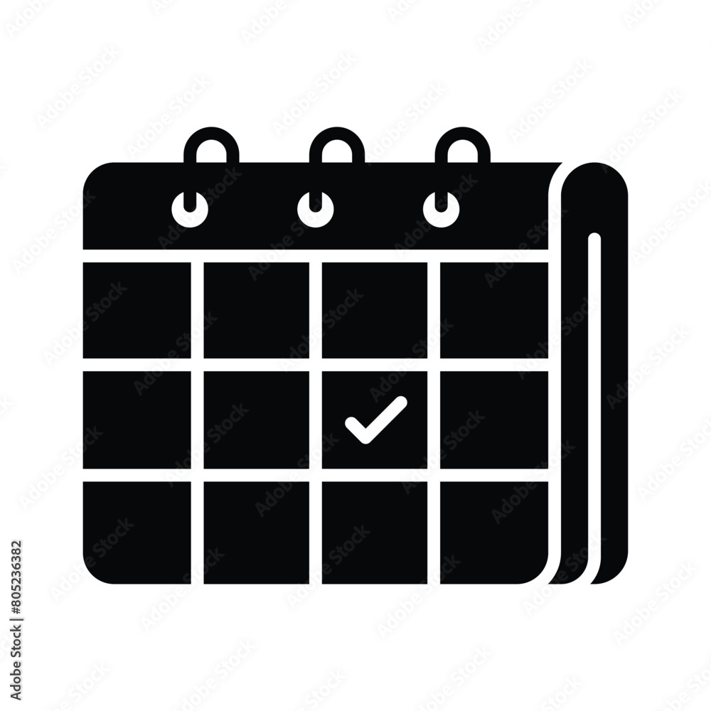 Check mark on calendar showing concept icon of voting day, election day vector Check mark on calendar showing concept icon of voting day, election day vector
