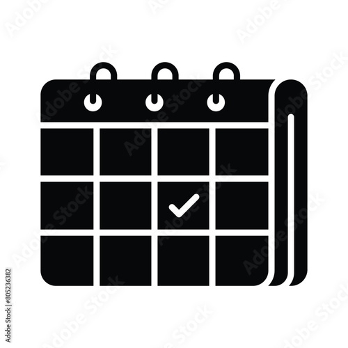 Check mark on calendar showing concept icon of voting day, election day vector