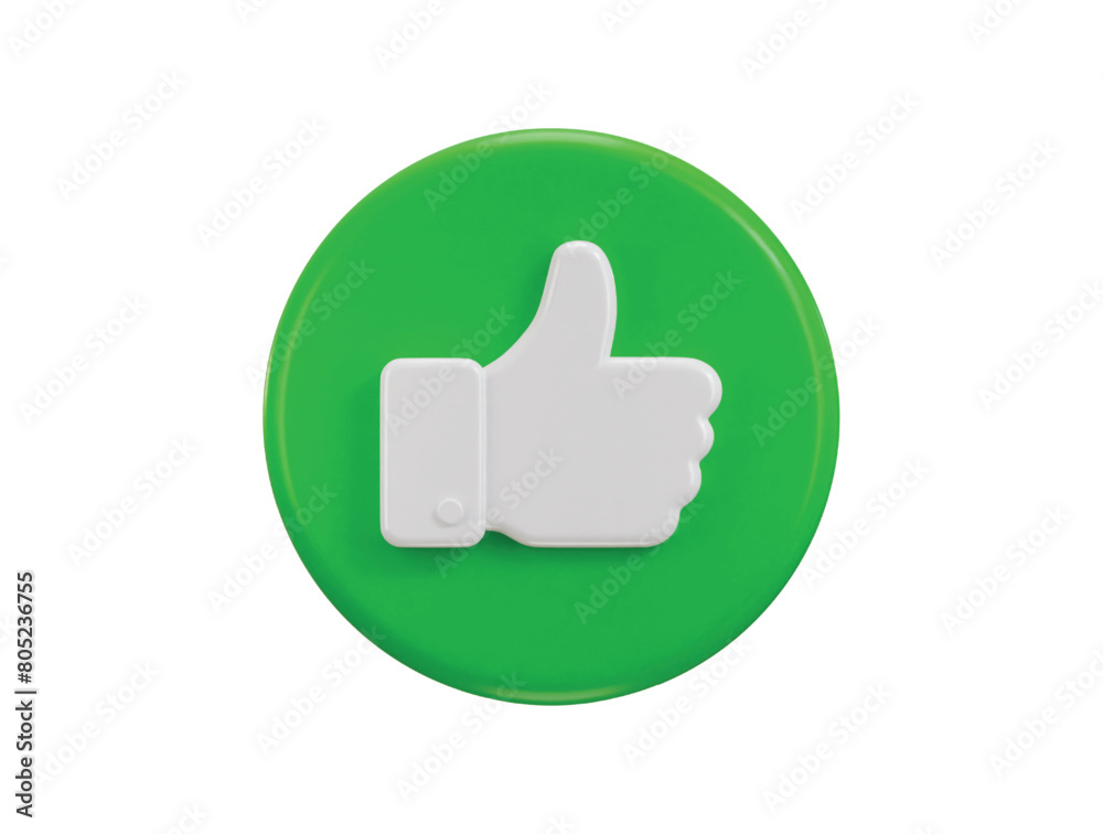 Thumbs up like icon 3d rendering vector illustration Thumbs up like icon 3d rendering vector illustration