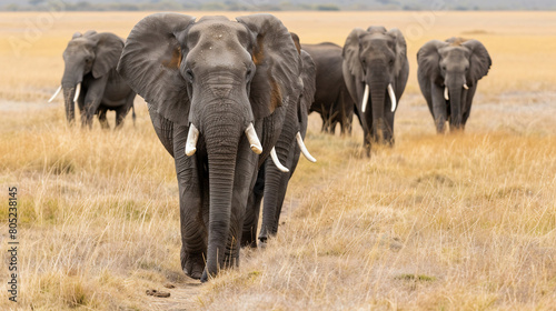 regal elephant walking with its herd