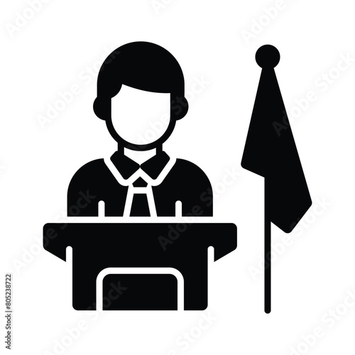 Get this amazing icon of political leader in modern design style