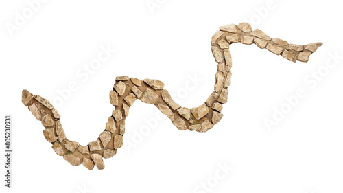 Winding stone pathway isolated on transparent background.