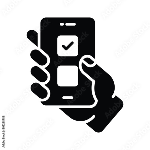 Online voting vector design, isolated on white background
