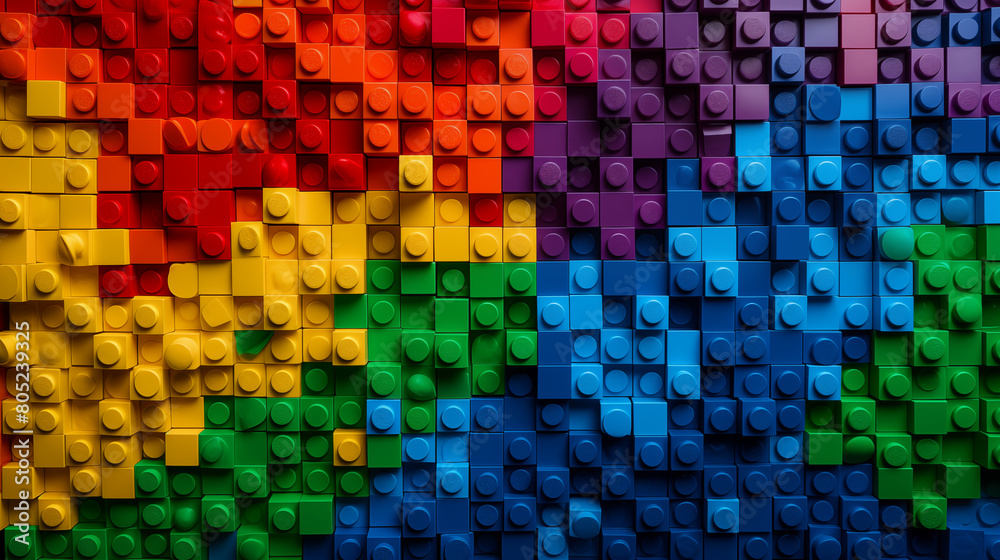 Fototapeta premium Detailed Image of Colorful Building Blocks